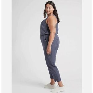 NWT Brooklyn Textured Jumpsuit Slate Blue Leopard Cheetah Print Stretch